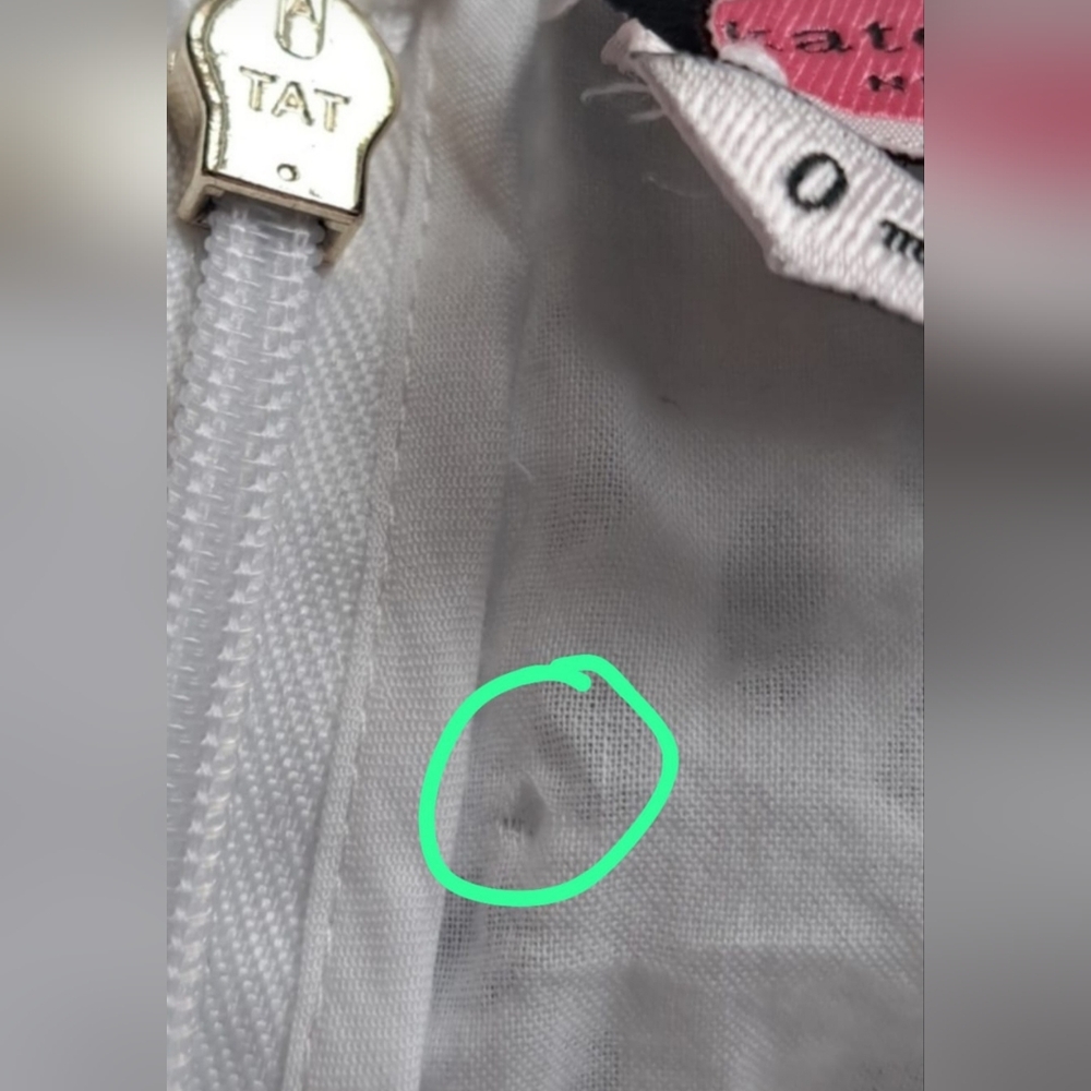 Kate Spade Embroidered Eyelet White Top Zipper Back Lined Ruffle Sz 0 - Picture 15 of 16